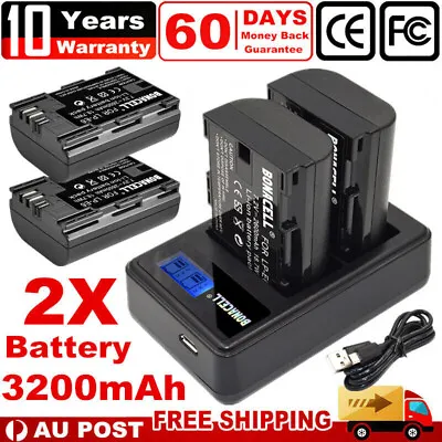 2x 3200mAh LP-E6 Battery + Dual Charger For Canon EOS 5D Mark III 6D 60D 70D 80D • $40.69