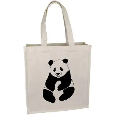 'Happy Panda' Premium Canvas Tote Bag (ZX00009601) • £12.99