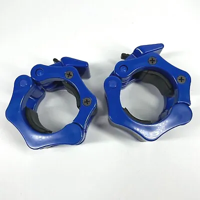 Strainho Olympic 2 Blue 2 Inch Barbell Quick Release Clamps New No Carry Pouch • £10.80