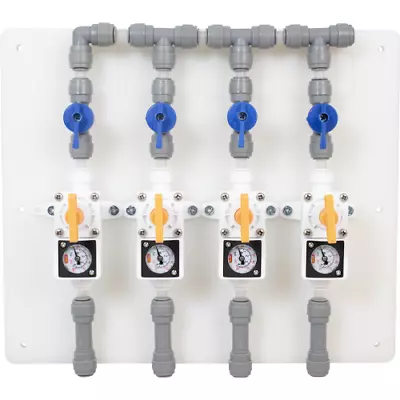 Duotight Draft Regulator Board | Gas Manifold | 4 Way | With Shut-Off Valves • $100