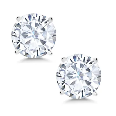 14K White Gold Forever Classic Moissanite From Charles & Colvard Stud Earrings • $199.99