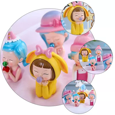  Girl Doll Decoration Resin Kids Ornaments Cake Princess Decorations • £8.79