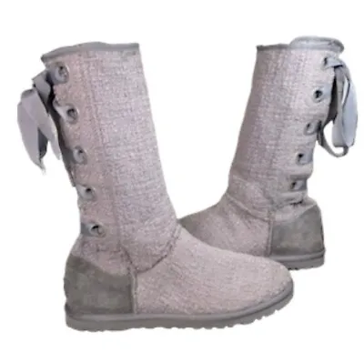 UGG Heirloom Lace-Up Lavender Tall Boots ..Size:8 • $88