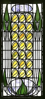 Talwin Morris  Stained Leaded Glass Panel. 1893.  Green Artwork PAPER Or CANVAS • £58