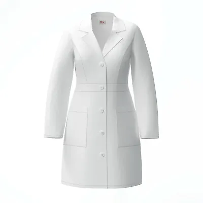 Medical Stretch White Women Nursing Long Lab Coats XS S M L XL 2XL Women  • $23.99