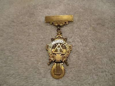 ANTIQUE MASONIC KNIGHTS TEMPLAR FARGO MEDAL BADGE No. 5 Commandery Fargo Dak. • $29.99