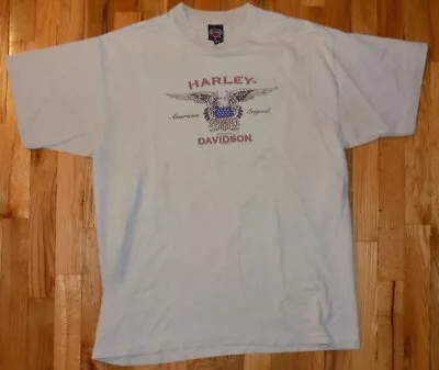 Men's Harley Davidson Short Sleeve Crew Neck T-shirt X-Large Beige Print XL • $0.99