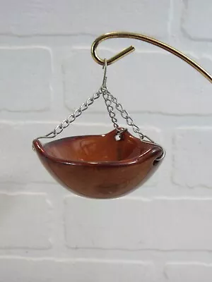 Dollhouse Miniature RED CLAY POTTERY HANGING FLOWER POT W/CHAINS • $6