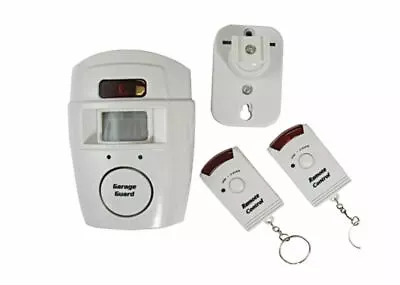 Wireless Pir Motion Sensor Alarm + 2 Remote Controls Shed Home Garage Caravan • £10.95