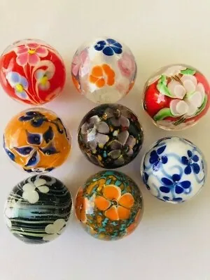 1 X PRETTY & UNIQUE HAND MADE Glass Marble 22mm Childrens Game/Collectable • £2.50