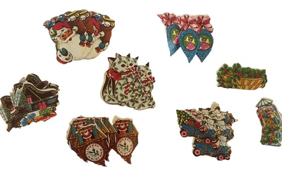 $14 • Buy Vintage Lot Gummed Die Cut Christmas SEALS Stickers Labels