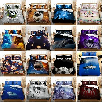 Animals Duvet Quilt Cover Set Bedding Set Single Double King Sizes Pillow Cases • £20.99