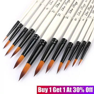 12Pcs Artist Paint Brushes Set Professional Brush Wooden Oil Acrylic Watercolour • £4.85