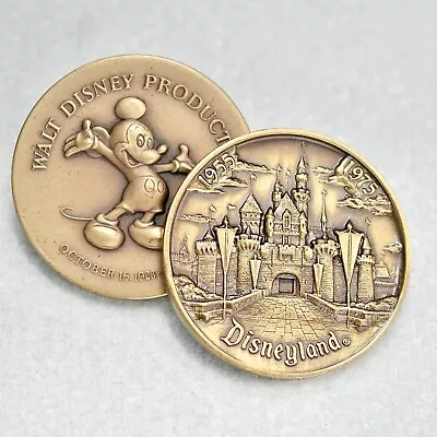 2 Vintage Disney Commemorative Medallion Coins 1973 Mickey 50th 1975 Disneyland • $39.99