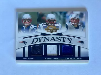 2008 Donruss Threads Tom Brady Randy Moss & Tedy Bruschi Triple Jersey SP #/250 • $125