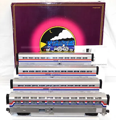 MTH 20-6524 O Scale Premier AMTRAK 4-Car Scale SuperLiner 1 Set Ribbed LNIB • $595