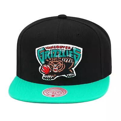 Mitchell & Ness Vancouver Grizzlies NBA Logo Snapback Hat Cap Black/Teal • $36.90