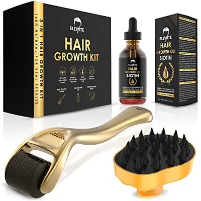 $72.05 • Buy ELEVATE Derma Roller For Hair | Natural Biotin Hair  Oil Serum & Hair Scalp Mass