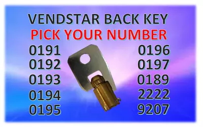 2 Vendstar BACK Keys 3000 Candy Machine Vending Your Choice Of Key Number 2 PACK • $22.99