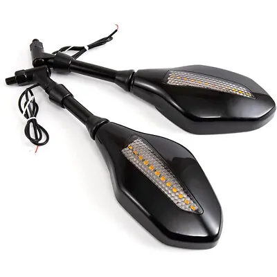 For Yamaha Zuma FX Motorcycle LED Turn Signal Indicator Flowing Rearview Mirrors • $31.09