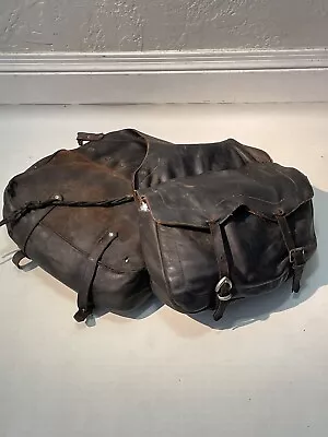 Vintage 1960’s Harley Davidson Panhead Motorcycle Black Leather Saddle Bags • $375