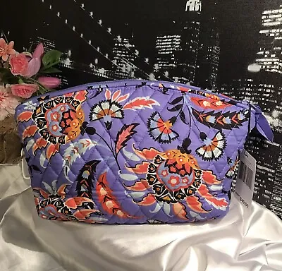 Vera Bradley Grand Travel Quilted Large Cosmetic Bag MURAL GARDEN NWT RV$49 • $26.99