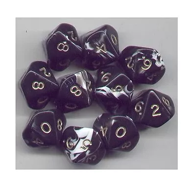 NEW RPG Dice Set Of 10D10 - Marble Black • $12.74