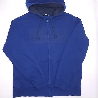 The North Face Since 1966 Spell Out Royal Blue Logo Hoodie Zip Up Jacket Mens L • $24.99