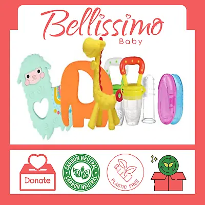 7PCS Set Organic Silicone Baby Teething Toys ☆ Bellissimo Baby Teethers Babies ☆ • £9.95