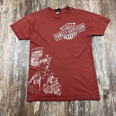 Harley Davidson HD Y2k Daytona Beach T Shirt Mens Medium Red Pinkman Ed Hardy • $19.88