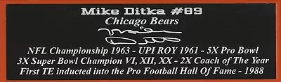 Mike Ditka Autograph Nameplate Chicago Bears Helmet Photo Ball Jersey  • $7.95