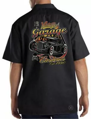 Vintage Garage Customs Work Shirt Mechanic ~ Rat Rod Chop Shop ~ Est. 1990 • $29.99