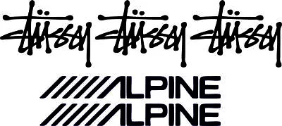 2 Alpine 3 Stussy-Logos-Funny-Stickers-Decals- Car-Mirror-Window • £3.99