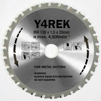 Genuine Y4REK 135mm X 20mm X 30T Metal Cutting Blade For Panasonic EY45A2X32   • £14.99