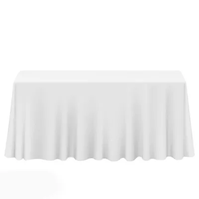 10 Pack 90  X 132  Rectangular Polyester Fabric Tablecloths For Wedding - White • $79.95