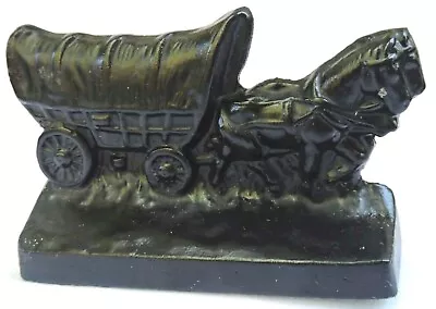 Antique Old West Covered Wagon Single Bookend Decorative Figurine Paperweight • $18.95