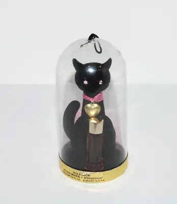 Max Factor Sophisti-Cat Black Cat Golden Woods Perfume Velveteen Bottle Holder • $18.99