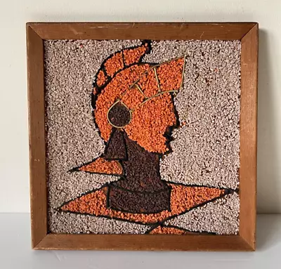 Mid Century Modern Gravel Mosaic Pebble Art Chess Piece Knight MCM 11x11 • $10