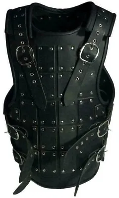 Medieval Black Leather Mercenaries Bringadine Larp Viking Renaissance Armor • £150.01
