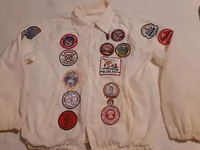 Vintage  Shriners Club Jacket Chain Stitch Size Large Deland Patches • $49.99