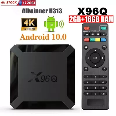 X96Q Smart Android 10.0 TV Box Quad Core 4K WIFI HD 2GB+16GB Media Stream Player • $39.89