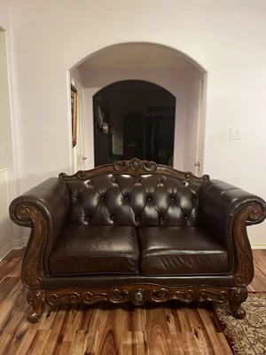 $225 • Buy Brown Leather Couch/loveseat Ashley Furniture W/tag Local Pickup Only