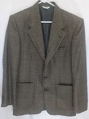 Hunting Horn J. Riggins Men's Blazer Sport Coat 38R Brown Wool Silk Blend Lined • $34.95