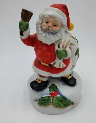 Vintage Santa Music Box Holding A ToySack And Ringing A Bell • $23.66