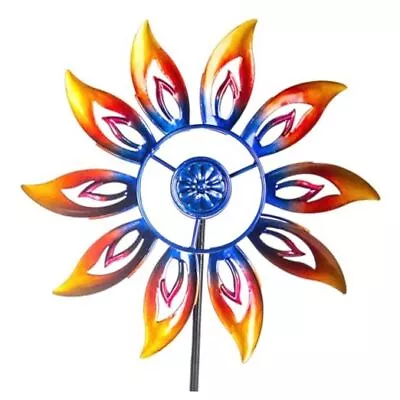 Metal Pinwheels For Yard And Garden 12  Dia*39  H Small Wind Flame-1blade • $21.87