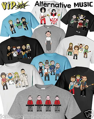 VIPwees Mens ORGANIC TShirt Alternative Music Inspired Caricatures Choose Design • $17.42