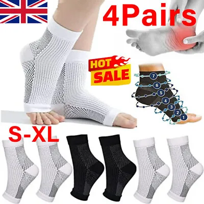 4Pairs NEW Medical Neuro Socks Compression Neuropathy Plantar Fasciitis Socks UK • £4.99