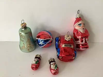 Lot Of 6 Mini Vintage Hand Blown Glass Ornaments • $12.99