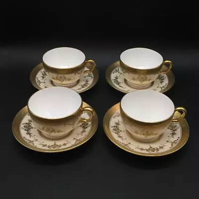 Set Of 4 Minton Riverton K227 Tea Cup & Saucer Sets (8 Piece Lot) Ch7021 • $299.95
