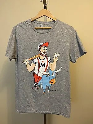 MN Twins Barret Lee Paul Bunyan & Babe The Blue Ox Gray T Shirt Sz Medium • $19